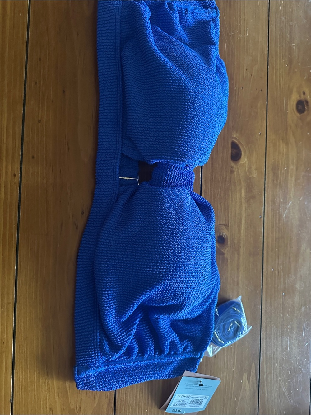 a new day Royal Blue Knit Bandeau Top with Removable Strap